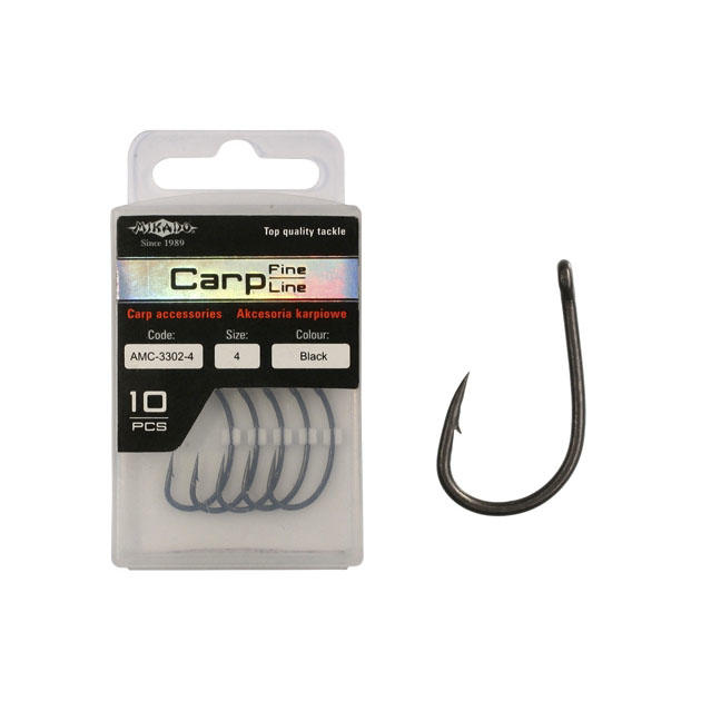 AMC-3300-1 Крючок "Mikado" 3300 с тефлоновым покрытием №1, матово-чёрный (уп.-10шт.)