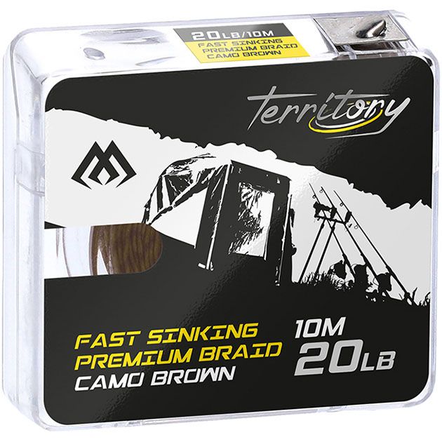 AMC-FSPB30/CB Поводочный плетеный шнур "Mikado -Territory" FAST SINKING PREMIUM BRAID (30LB, 10м ) коричневый-Camo, тяжелый, мягкий