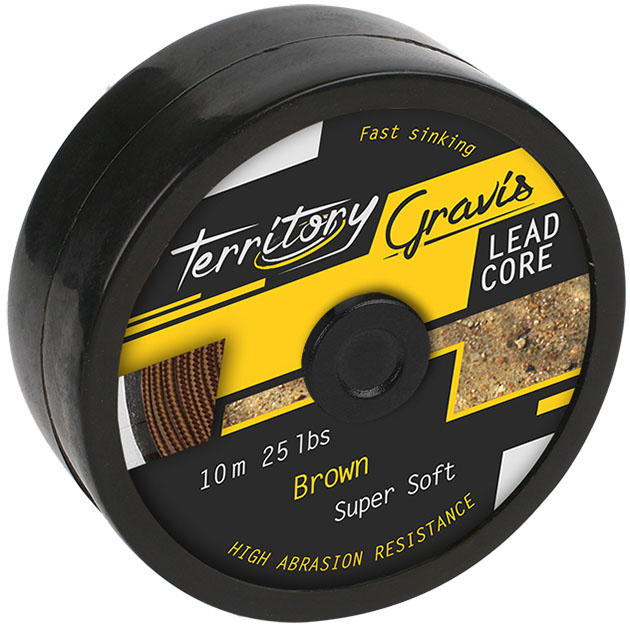 AMC-GL35B/B Лидкор со свинцовым сердечником "Mikado -Territory" GRAVIS Fast Sinking  (35LB, 10м ) коричневый