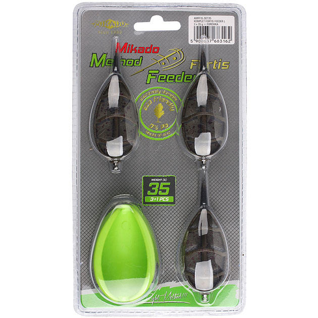AMFF3L-SET35 Набор кормушек"Mikado"METHOD FEEDER FORTIS L (3 х 35гр. + формочка)