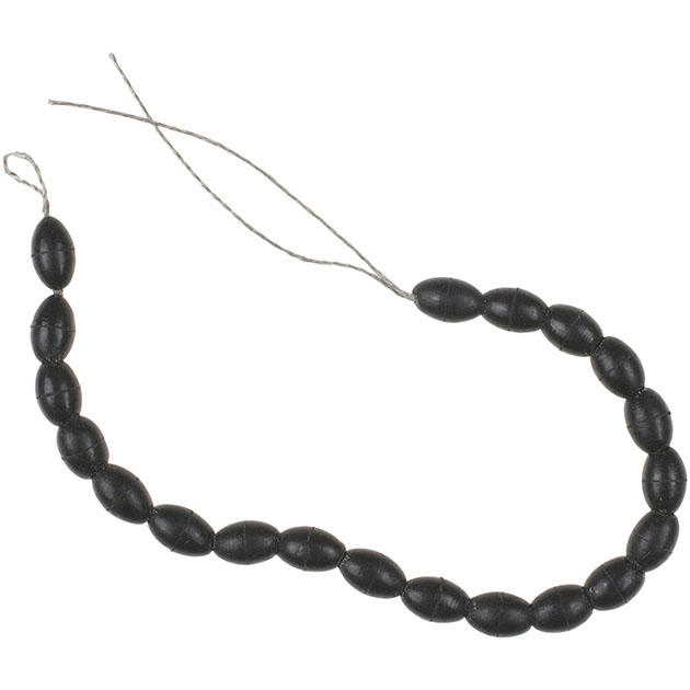 Арт.AMR7045-S Стопоры "Mikado" чёрные ( резина, 20шт. на леске )