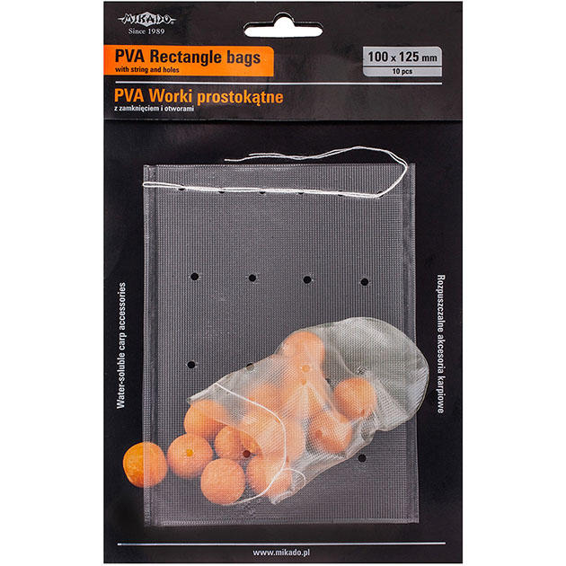 Арт.APV- BS100x125SH Пакеты ПВА 10шт.(прямоугольные, с затяжкой и отверстиями) 101х125мм "Mikado"
