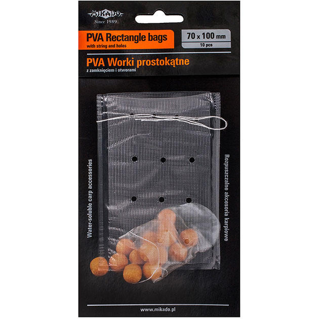 Арт.APV- BS 70x100SH Пакеты ПВА 10шт.(прямоугольные, с затяжкой и отверстиями) 70х100мм "Mikado"