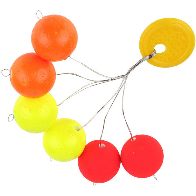 Арт.ATC-S02-10 Стопоры "Mikado" TROUT CAMPIONE FLOAT BALLS д.10мм ( 6шт.) пенопл., овальные, MIX