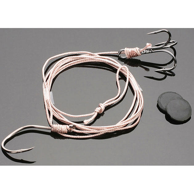 HIC084-2/0 Поводок(монтаж) на сома "Mikado" INTRO CAT (125см, кр.№2/0, тройн.№2/0) прочность - 100кг