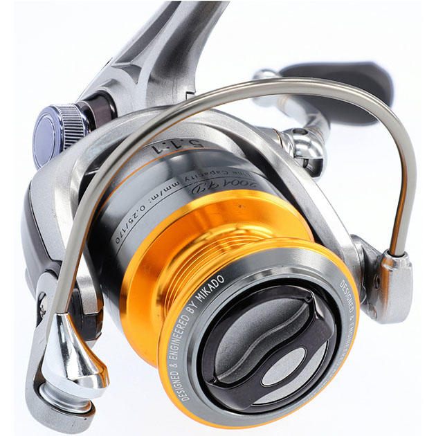 Катушка рыб."Mikado" RIVER FLOW 3004FD (3+1подш.; п.ч. 5,1:1; 0,25мм/200м; до 7кг) 285гр. ( без зап.шпули )