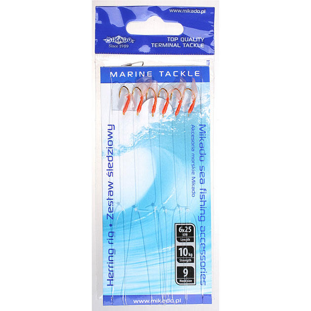 Арт.LS-A032-6 Поводок " Mikado " для сельди ( 6 x 25 cm /10кг) крючки № 6
