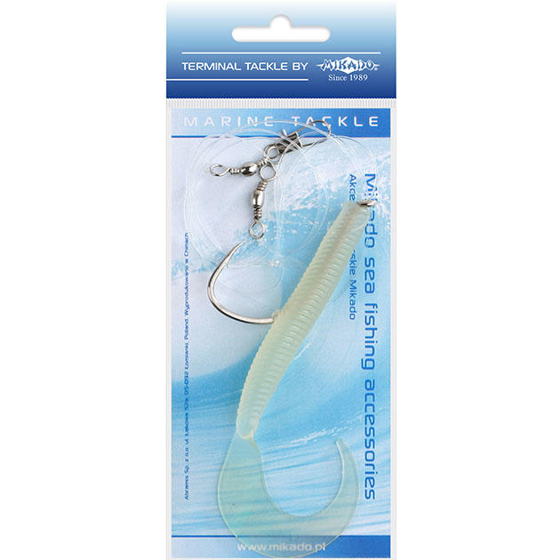 LS-A060-14-08 Готовая оснастка "Mikado" на треску  PILK TWIST RIG (14cm, крюч. №8/0) светонакопит.