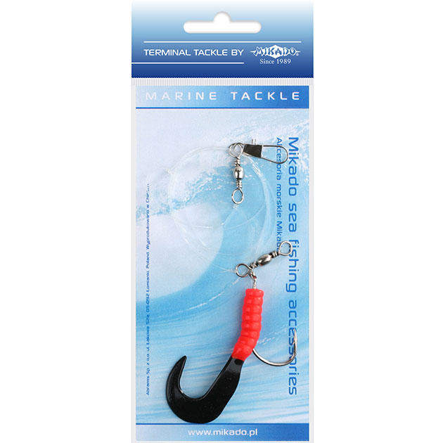 LS-A060-5.5-03 Готовая оснастка "Mikado" на треску  PILK TWIST RIG (5,5cm, крюч. №4/0) красно-чёрный