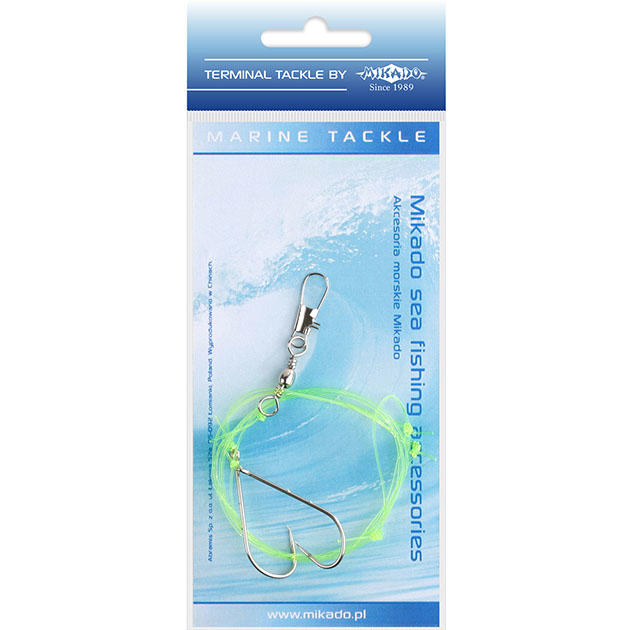 Арт.LS-B280-1/0 Поводок " Mikado " для морской рыбалки SIMPLE BOOM RIG 0,60mm, крючки 2 х №1/0