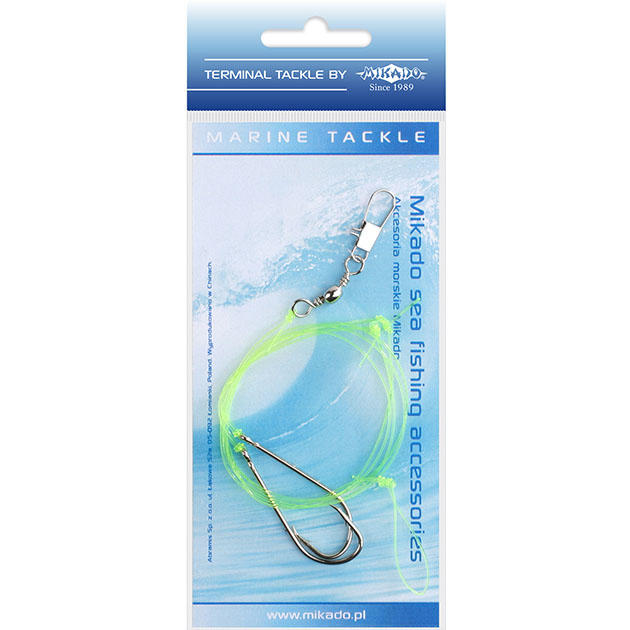 Арт.LS-B280-3/0 Поводок " Mikado " для морской рыбалки SIMPLE BOOM RIG 0,60mm, крючки 2 х №3/0