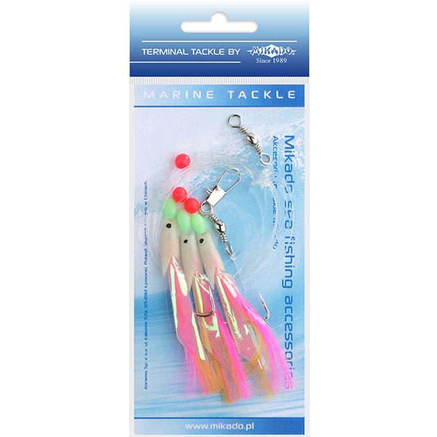 Арт.LS-NO107-1/0 Поводки " Mikado " для морской рыбалки HOKKAI RIG , крючки 3 х №1/0