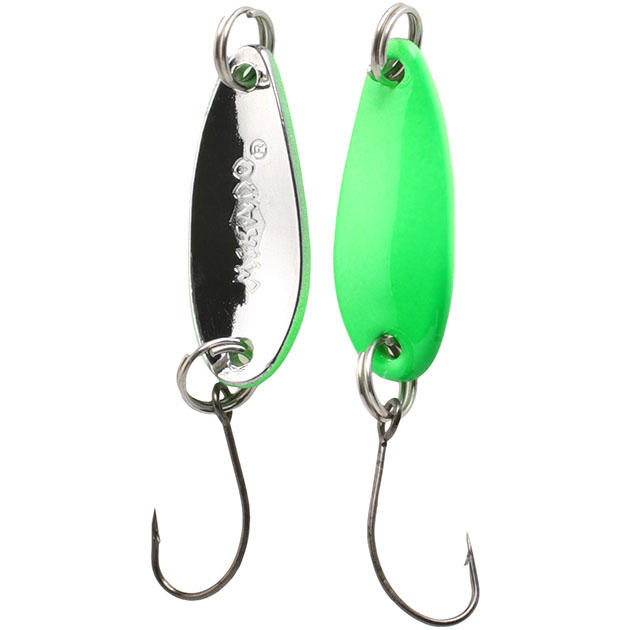 Арт.PMB-I01-1.5-FS Блесна колебл. "Mikado" MINI с крюком ( 2,4см., 1,5гр.) - GREEN FLUO/SILVER