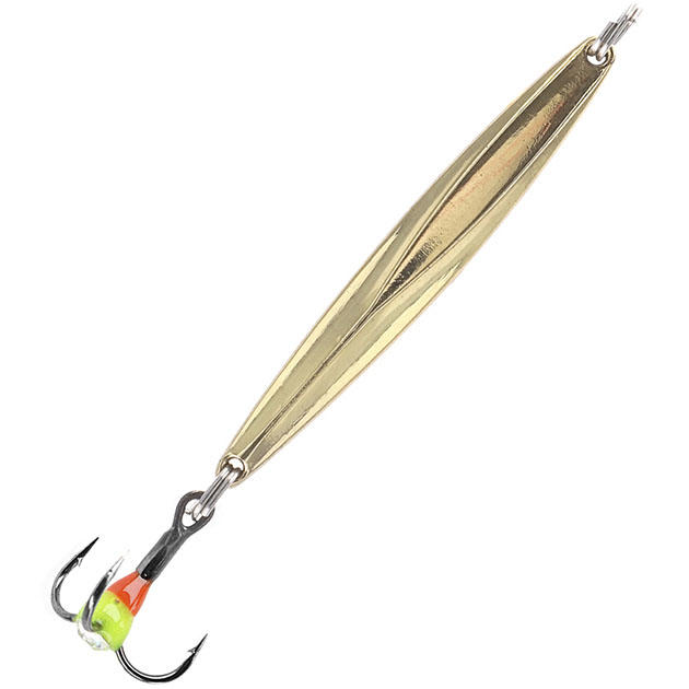 PMB-I15-3-01 Блесна зимняя "Mikado" ICE 15 с обливным тройничком ( 3,0гр / 4,5см ) золото {фас.-5шт.}