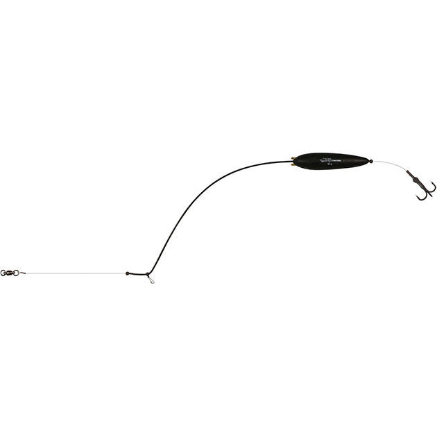 SMCT-008-50 Поводок(монтаж) на сома "Mikado" EARTH WORM READY RIG RATTLE с трещеткой (поплавок 50г., тройник №2) прочность - 78кг