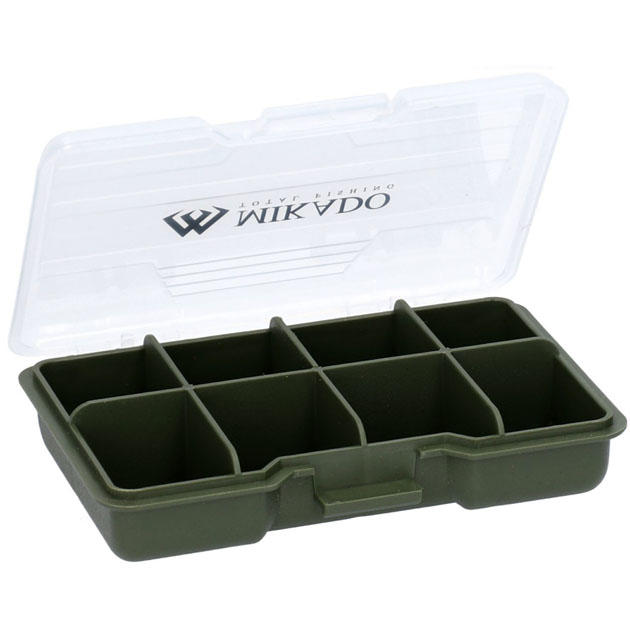 UAC-CA008-H Коробка-вкладыш "Mikado" для карповых аксессуаров (10,5 х 7 х 2,5см, 8-мь ячейки ) зелёная