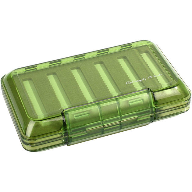 Арт.UAM-078A Коробка для мормышек и мушек "Mikado" ( 15,8 х 9,8 х 4см ) зелёно-прозрачная, водонепрониц.