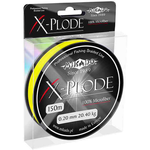 Плетеный шнур " Mikado " X - PLODE YELLOW 0,22 (150м) - 24,45кг