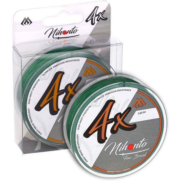 Плетеный шнур " Mikado " NIHONTO FINE BRAID GREEN 0,45 (150м) - 37,40кг