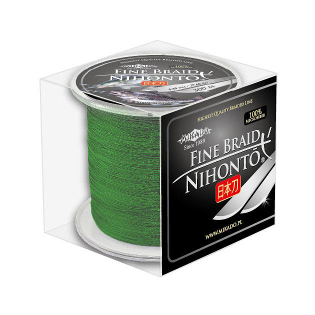 Плетеный шнур " Mikado " NIHONTO FINE BRAID GREEN 0,10 ( 300м ) - 7,70кг