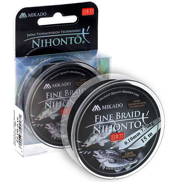 Плетеный шнур " Mikado " NIHONTO FINE BRAID BLACK 0,30 ( 15м ) - 29,60кг