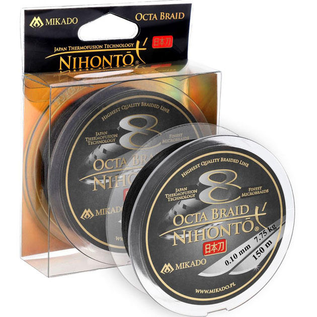 Плетеный шнур " Mikado " NIHONTO OCTA BRAID BLACK 0,18 (150м) - 16,40кг