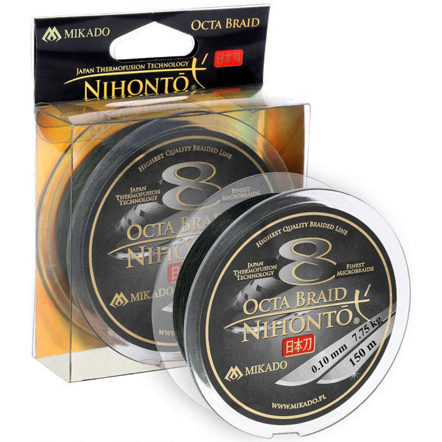 Плетеный шнур " Mikado " NIHONTO OCTA BRAID GREEN 0,08 (150м) - 5,15кг