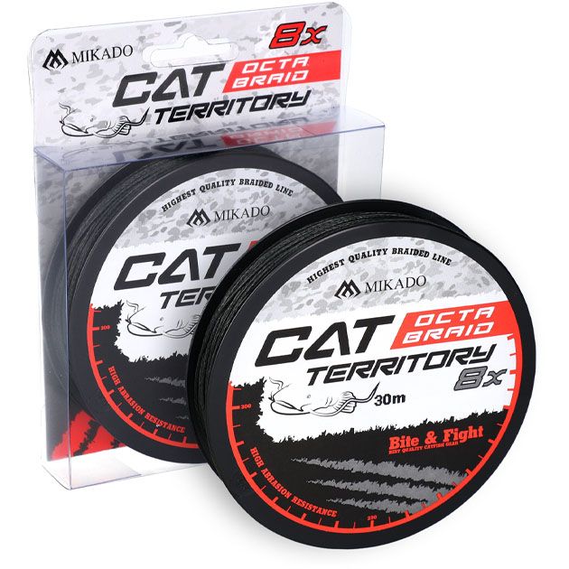 Плетеный шнур "Mikado" CAT TERRITORY OCTA BRAID (GREEN) 1,00mm ( 30м ) - 132 кг. /зелёный/