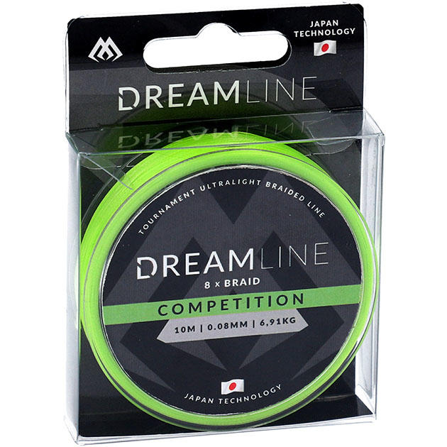 Плетеный шнур "Mikado" DREAMLINE Competition 0.12mm /10.21kg (10m) FLUO GREEN