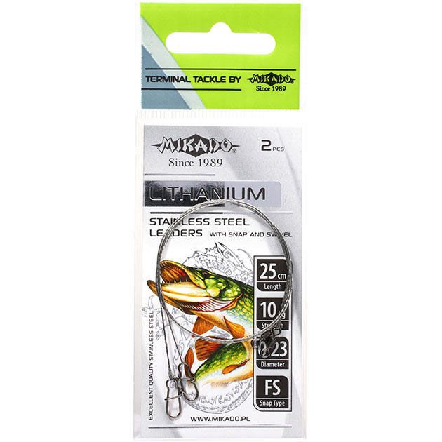 Поводок "Mikado" SM /сталь/ 25см ., 10кг  арт.ZG05-04 (25 х 2шт.)