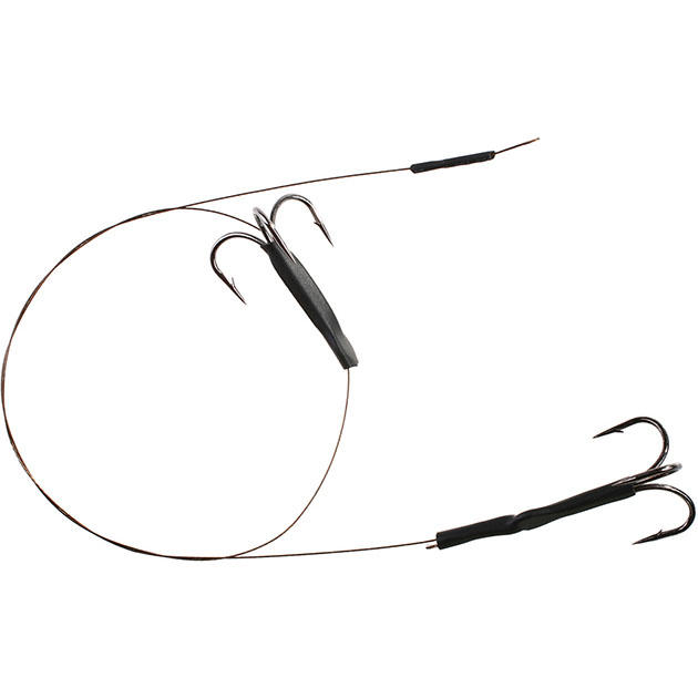 Арт.ZG11-024 Поводок X-Plode "Mikado" стальной комбинированный с 2-мя тройн. №1 (уп.2 шт.) 10кг / 40 см