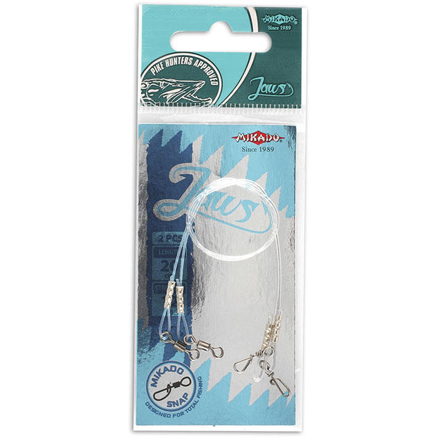 Арт.ZGJ01-35- 8 Поводок "Mikado" JAWS LIGHT FLUOROCARBON (35см, 8кг.) 2 шт.