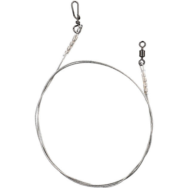 Арт.ZGJ06-45-15 Поводок "Mikado" JAWS STALOWY (2 шт.) сталь в оболочке, 45см, 15кг.