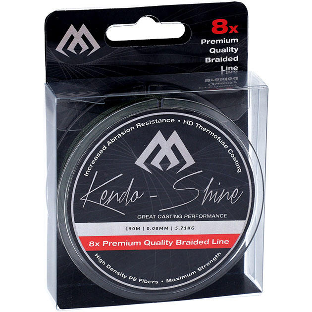 Плетеный шнур "Mikado" KENDO SHINE 8-x HDPE 0.08mm /5.71kg (150m) GREEN