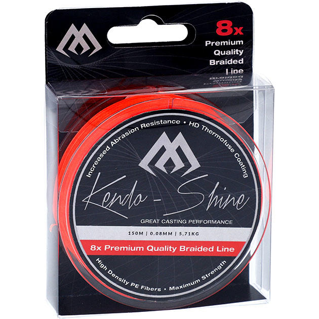 Плетеный шнур "Mikado" KENDO SHINE 8-x HDPE 0.16mm /13.84kg (150m) ORANGE