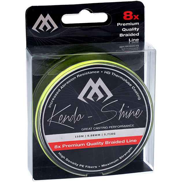 Плетеный шнур "Mikado" KENDO SHINE 8-x HDPE 0.10mm /8.23kg (150m) YELLOW